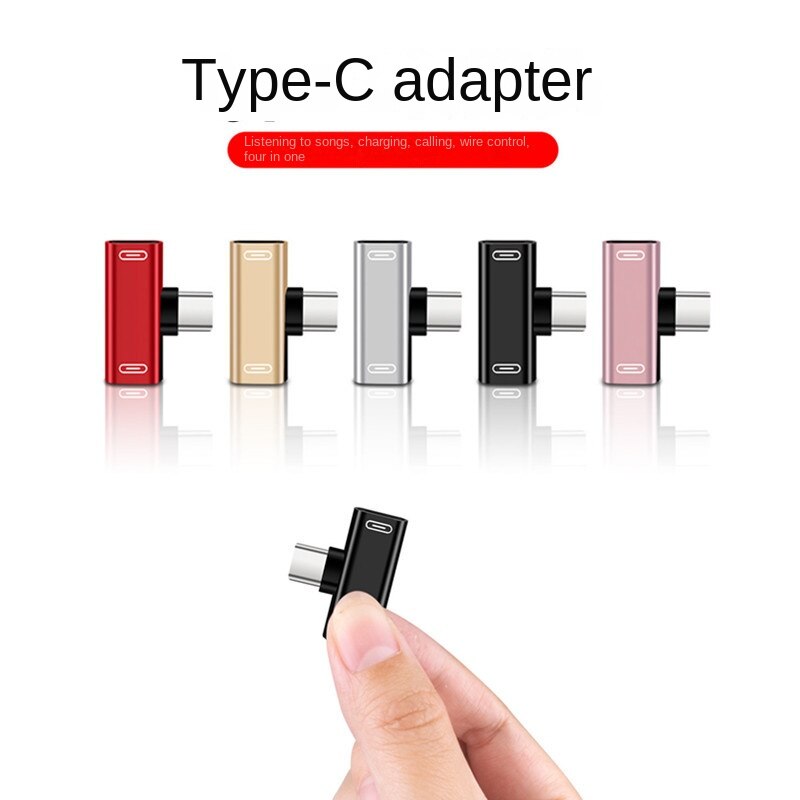 2 In 1 USB C Splitter Type C Male To Dual Type C Female Headphone Charger Adapter Splitter Converter