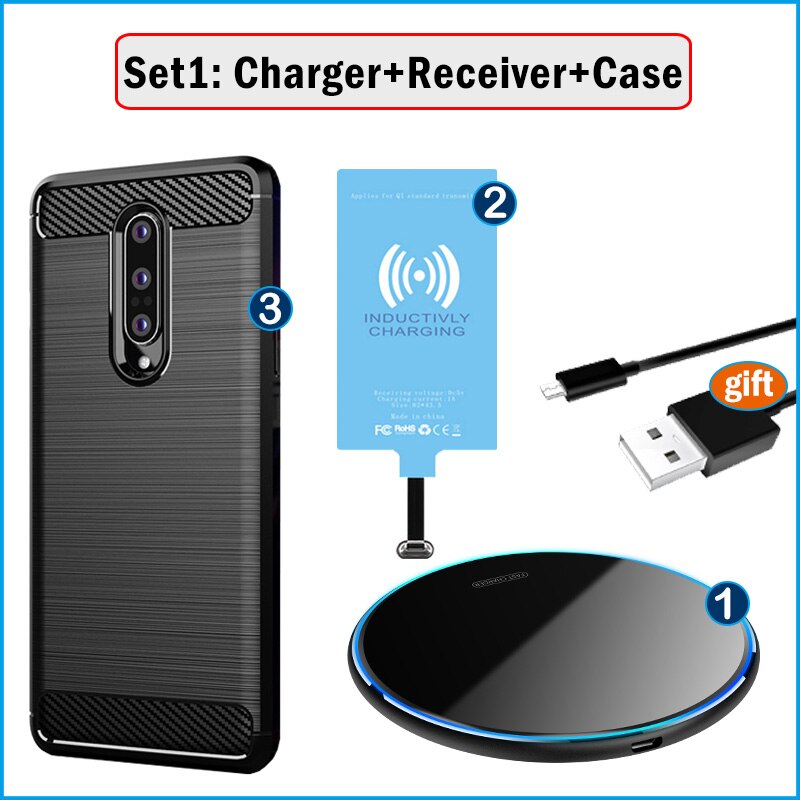 【happy one】Qi Charger & Receiver for Oneplus 5 5T 6 6T 7 7T 8 8T 9R Wireless Charging Adapter Type-C Connector. 