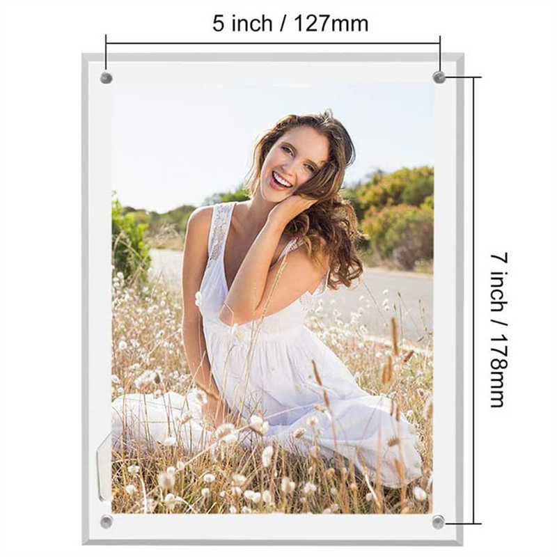 Acrylic Frame Transparent Frame Acrylic Transparent Frame with Bracket Frame Acrylic Frameless Transparent Cube Floating Gift. 