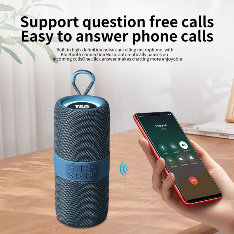 TG671 Bluetooth Speaker Outdoor LED Portable TWS Wireless Subwoofer Support TF FM Dual Bass Loudspeaker 1200mah Hands Free Call. 