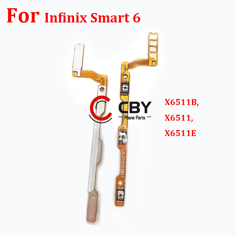 For Infinix Smart 6 X6511B X6511 X6511E Power On Off Volume Switch Side Button Key Flex Cable Replacement Parts
