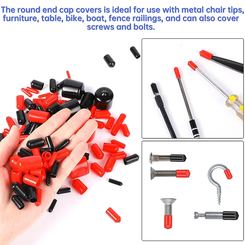 200 Pieces Rubber End Caps Flexible Screw Cap Covers Plastic Screw Caps In 9 Size. 