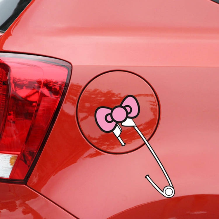 【DM bag factory Store】Hello Kitty Bowknot Pink Lovely Cartoon Colorful Car Stickers Auto Tuning Styling D15. 