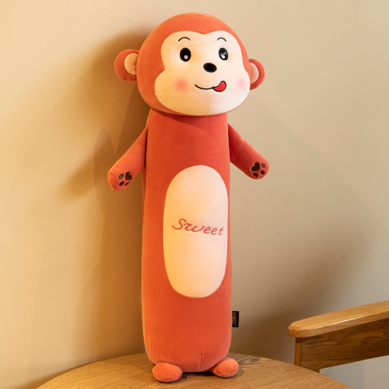 Cartoon Shaped Plush Long Pillow Monkey Soft Stuffed Pillow