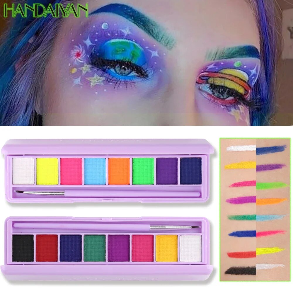 Water Activated Eyeliner UV Light Neon Pastels Eyeliner Pastel-Black Light UV Reactive Eyeliner Glow in Dark Eye liner Pigment