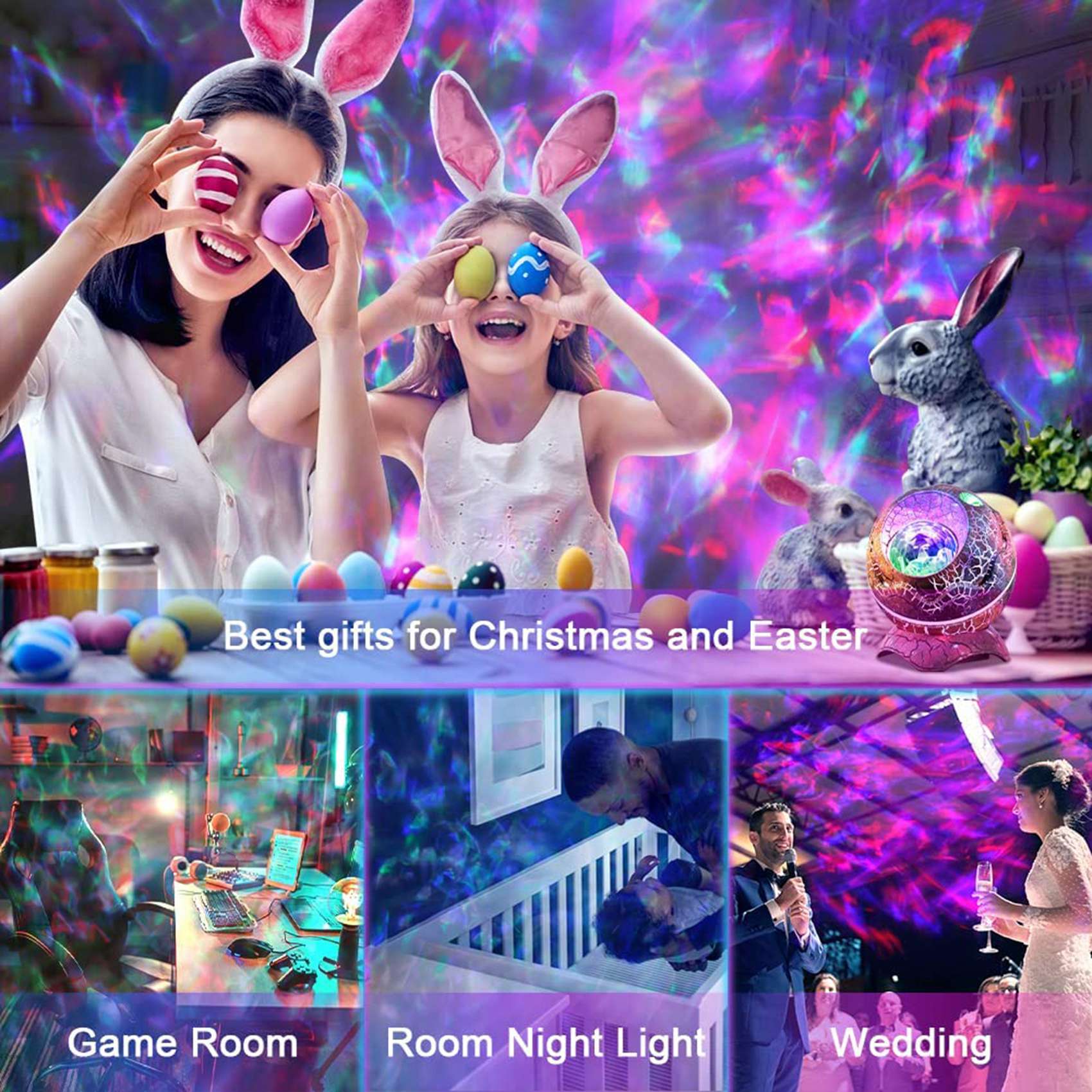 LED Star Projector Dinosaur Egg Galaxy Projector with Bluetooth Speaker with White Noise,for Gift Decor Party Theatre. 