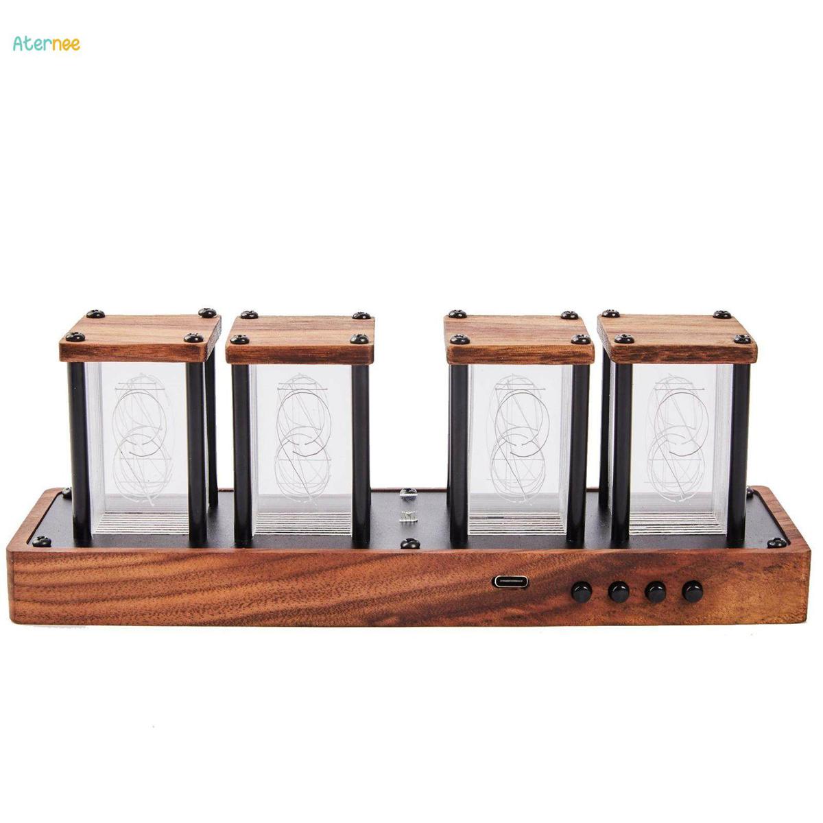 Retro Style Nixie Tube Clock LED Desktop Clock Glow Tube Decoration