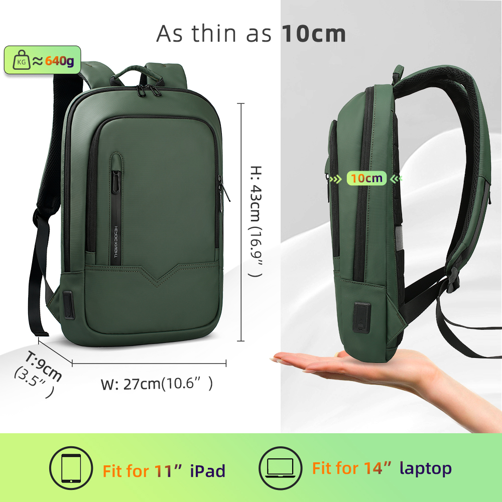 Heroic Knight Backpack for Men Business Slim Backpack Tablet Light Weight Travel Backpack 1415.617Laptop Bag for Work College. 