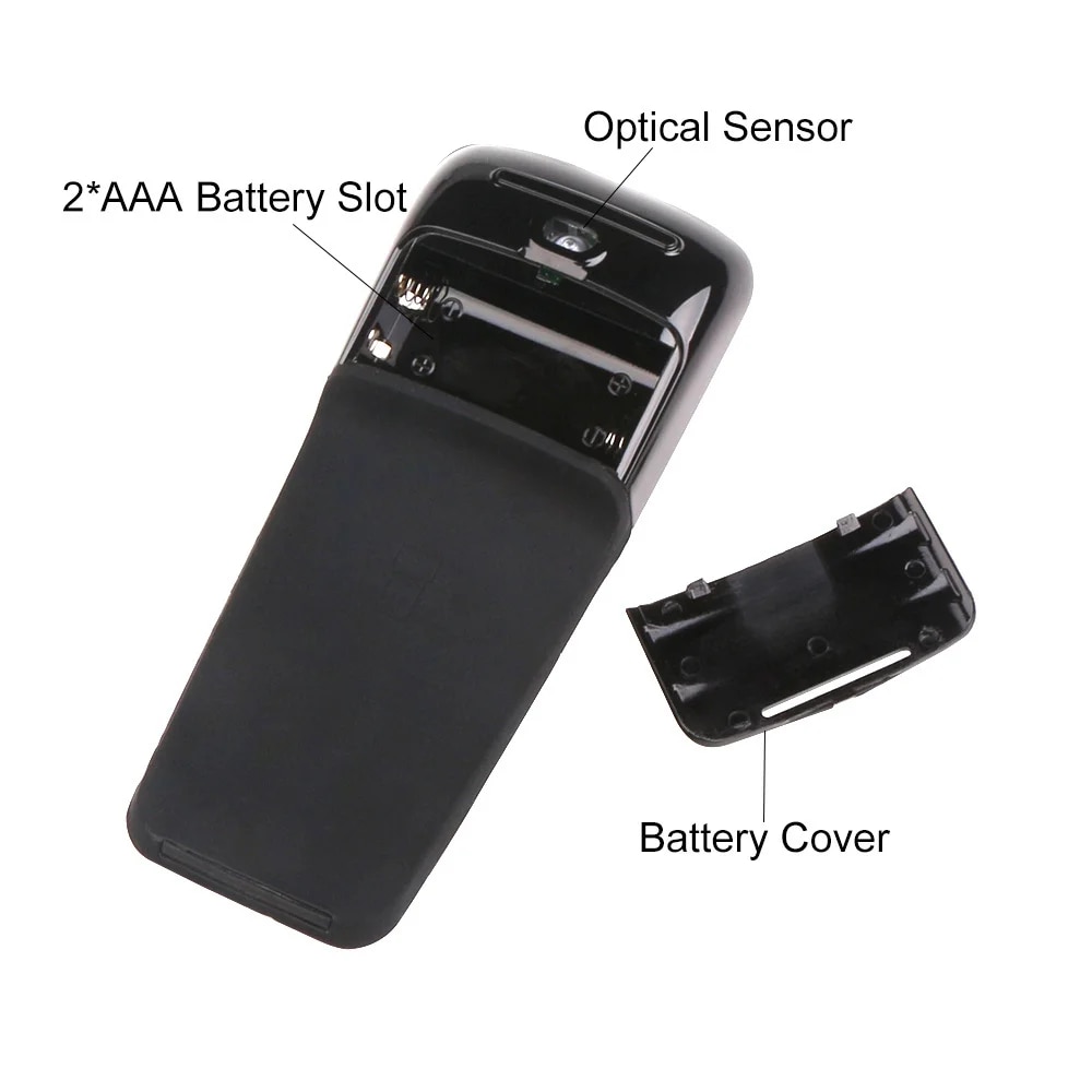 Wireless 2.4G/Bluetooth Mouse Arc Touch Folding Design Mause 1200 DPI Foldable Computer Portable Mice For Microsoft PC Laptop. 