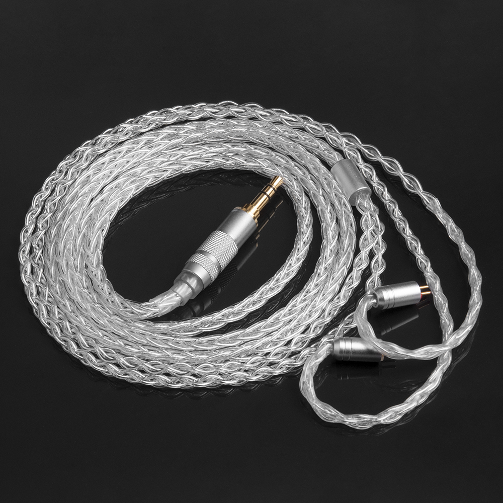 Yinyoo H3 H5 8 Core Upgraded Silver Plated Earphone Cables With Mmcx/2pin For Blon Bl-01 Bl-03 Asx Zsx Edx Dq6 Cca Ca16 Ckx. 