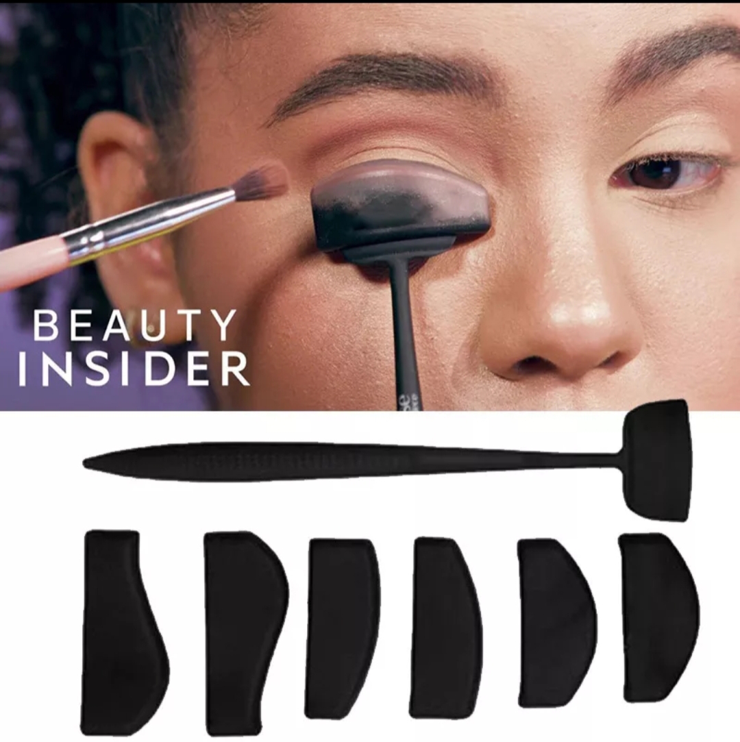 6 In 1 Siliconen Glamup Gemakkelijk Kreukt Lijn Kit Oogschaduw Borstel Make Up Eye Applicator eyeliner Stencil
