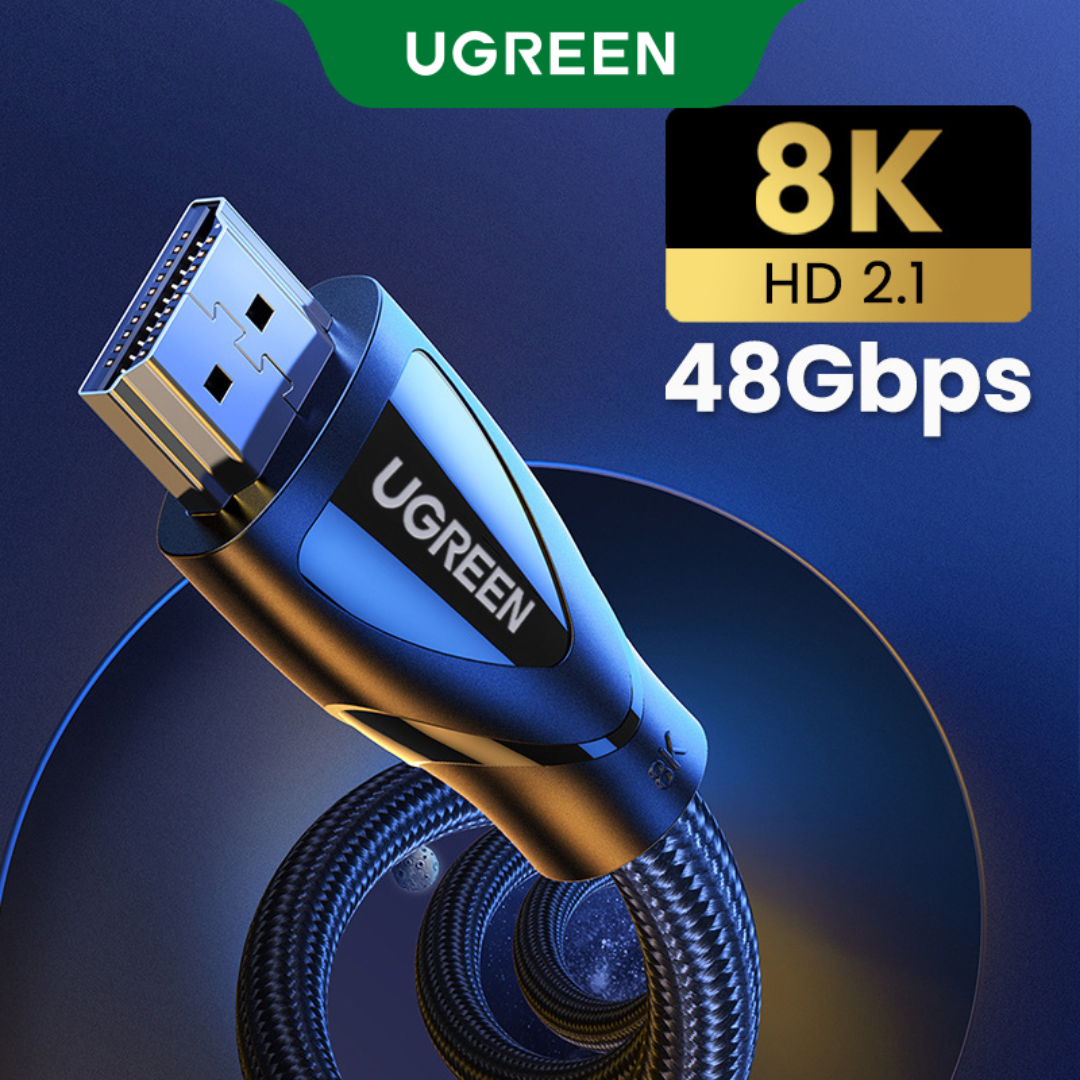UGREEN 2 Pack 8K HDMI 2.1 Cable, 3.3FT 48Gbps High Speed Braided HDMI Cord 8K 60Hz 4K 120Hz eARC HDR HDCP 2.2 2.3 Compatible with PS5 PS4 Xbox UHD Roku TV Blu-ray Projector