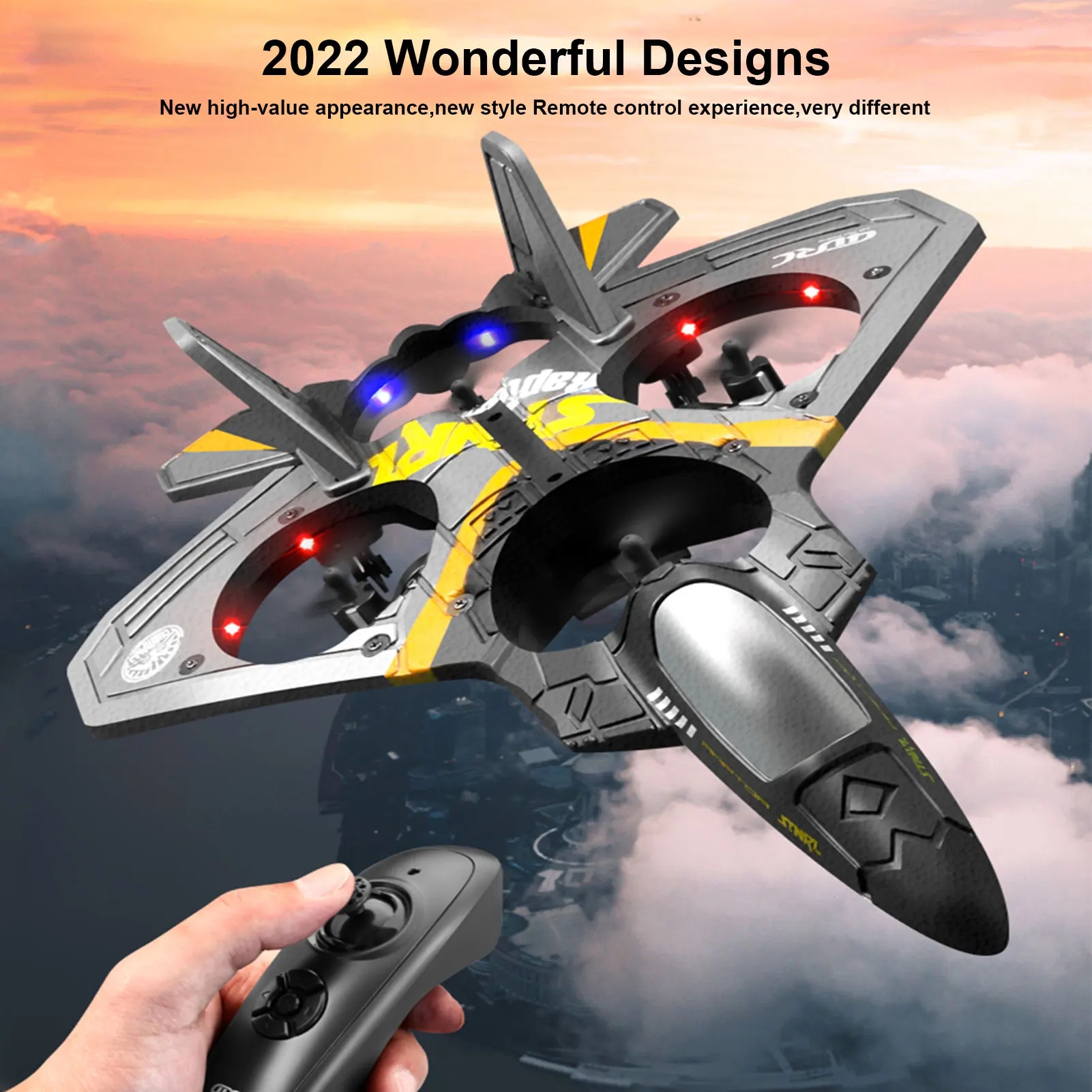 V17 Rc Plane Jet Fighter RC airplane 2.4GHz Remote Control Air plane 360 Stunt Spin Remote Light RC Plane Toy. 