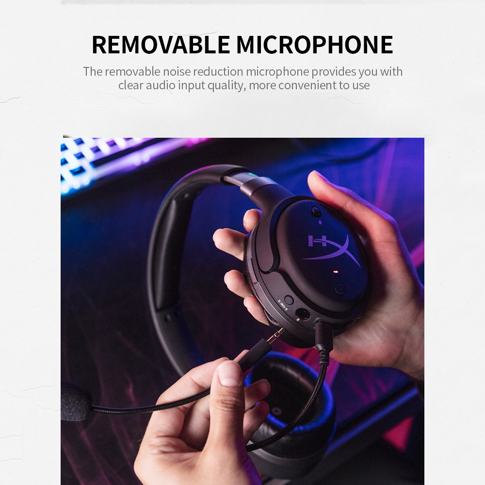 HXSJ Kingston HyperX Cloud Orbit S Gaming Headset 3D Audio Headphone with Waves Nx Head Tracking Technique Detachable Microphone. 