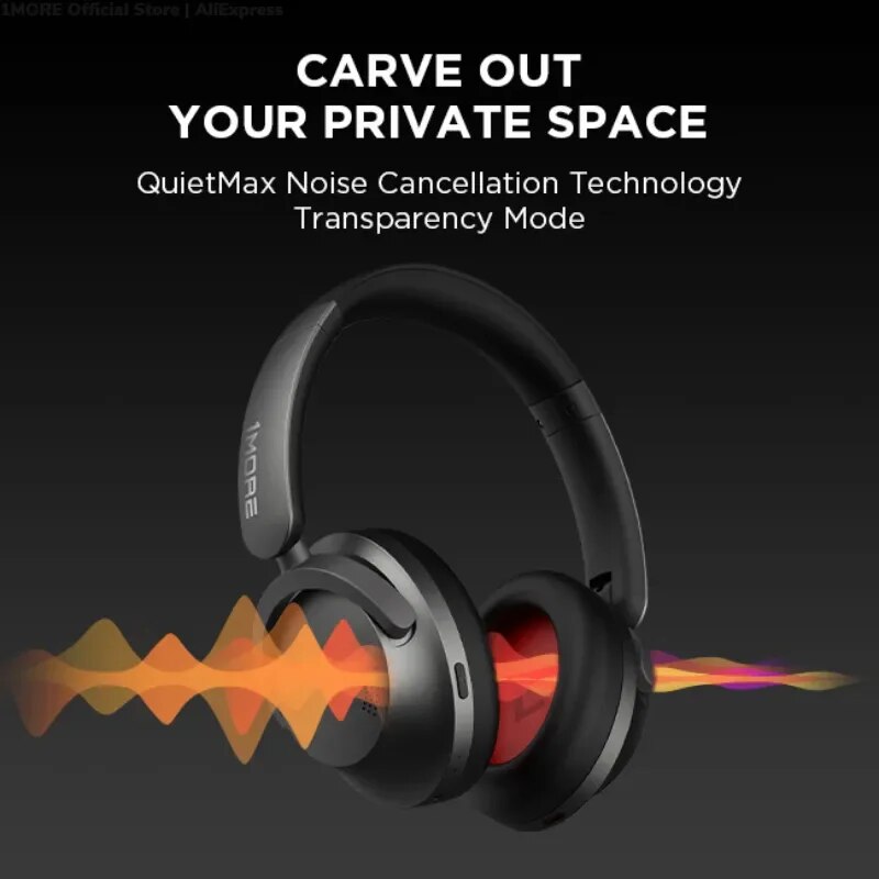 1MORE Sonoflow HC905 Wireless Bluetooth Active Noise Canceling Headphones, Hi-Res LDAC 70H Battery, Connect 2 Devices, 5 Mic. 