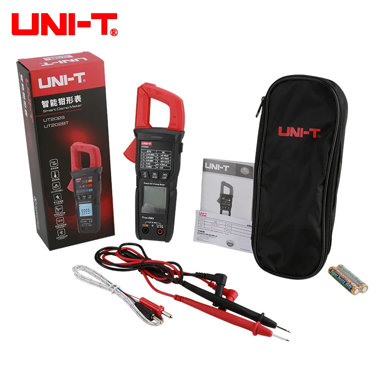 Unit-t new digital clamp meter ut202s ut202 BT Bluetooth connection 600A AC/DC current voltage 9999 counts TRMs NCV ammeter. 