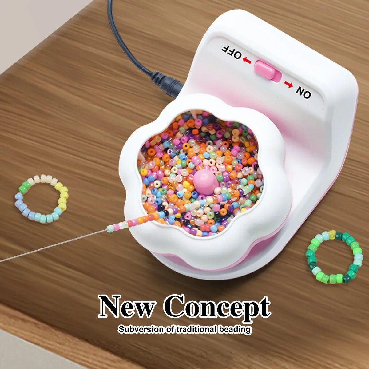 Electric Automatic Bead Threader Beading Machine DIY Bracelet Waist Bead Spinning Loader for Jewelry Making. 