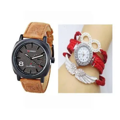 Ladies and gents hot sale watch combo