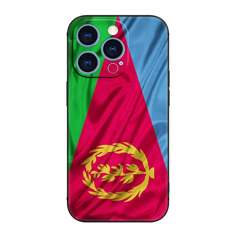 Eritrea Flag Phone Case For Apple iPhone 14 13 12 Mini 11 Pro XR X XS MAX 6S 7 8 Plus 5S SE 2020 2022 Black Cover. 