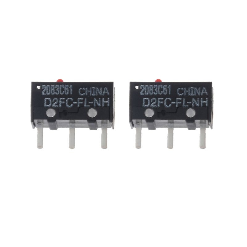 【happy one】2Pcs  OMRON D2FC-FL-NH Red Classic Mouse Micro Switch 10 Million Times lifetime Universal 7N 10m 20M. 