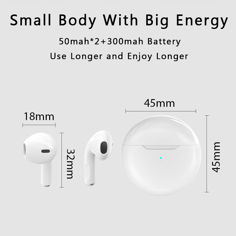 Air Pro 6 TWS Original High Quality Wireless Bluetooth Binaural Stereo Gaming Music Sport Earbuds for Apple IPhone Xiaomi Huawei. 