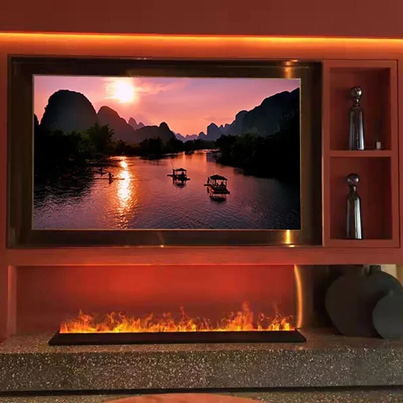 3D Atomized Fireplace smart LED virtual flame indoor decoration humidifier Customized atomized water steam place. 