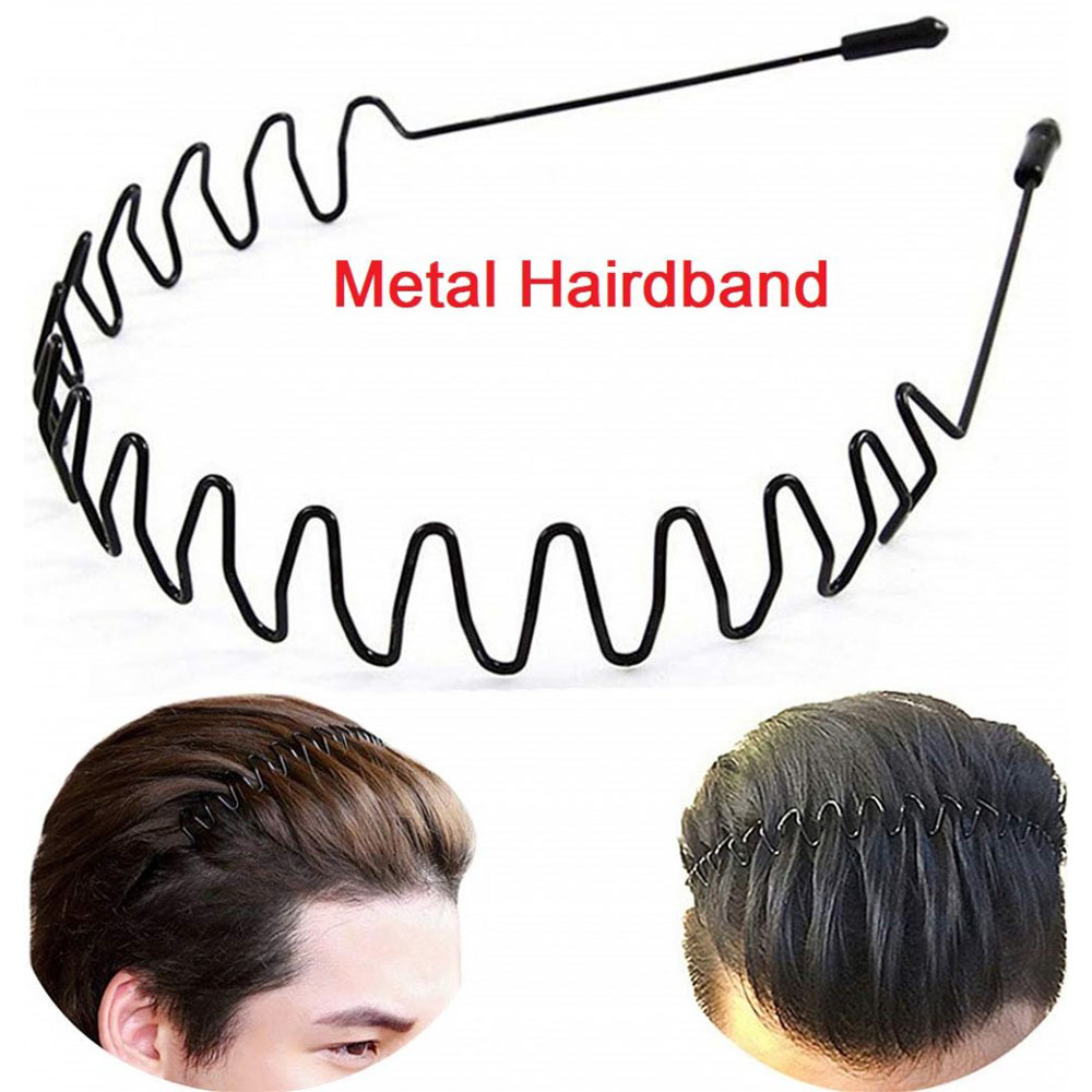 現品限り一斉値下げ！ Unisex Metal Hair Band, Wave Headband, Non-slip Elastic ...