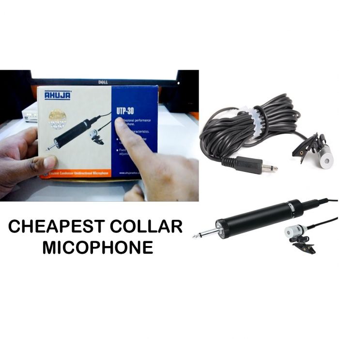 AHUJA UTP 30 Microphone With Wired Clip Micrpohone 3.5mm & 5.5mm Audio Jack For Mosque & Youtuber - Microphone - Microphone - Microphone