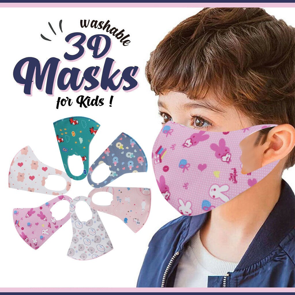 【happy one】Mondmasker Wasbaar Mondkapje 6pcs Children Washable Lovely Cover Baseball Caps. 