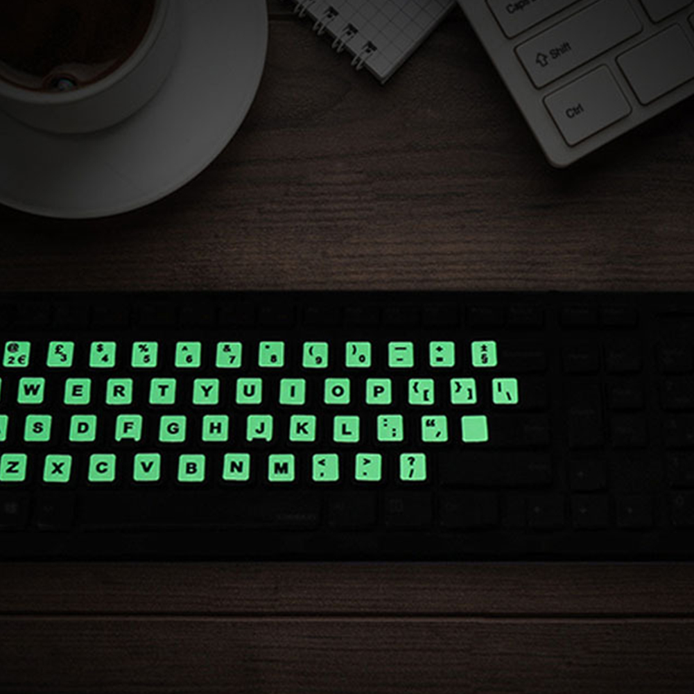 【Lejia】Luminous Waterproof Russian English Italian German Spanish Language Keyboard Stickers Protective with Button Letters Alphabet for Computer. 