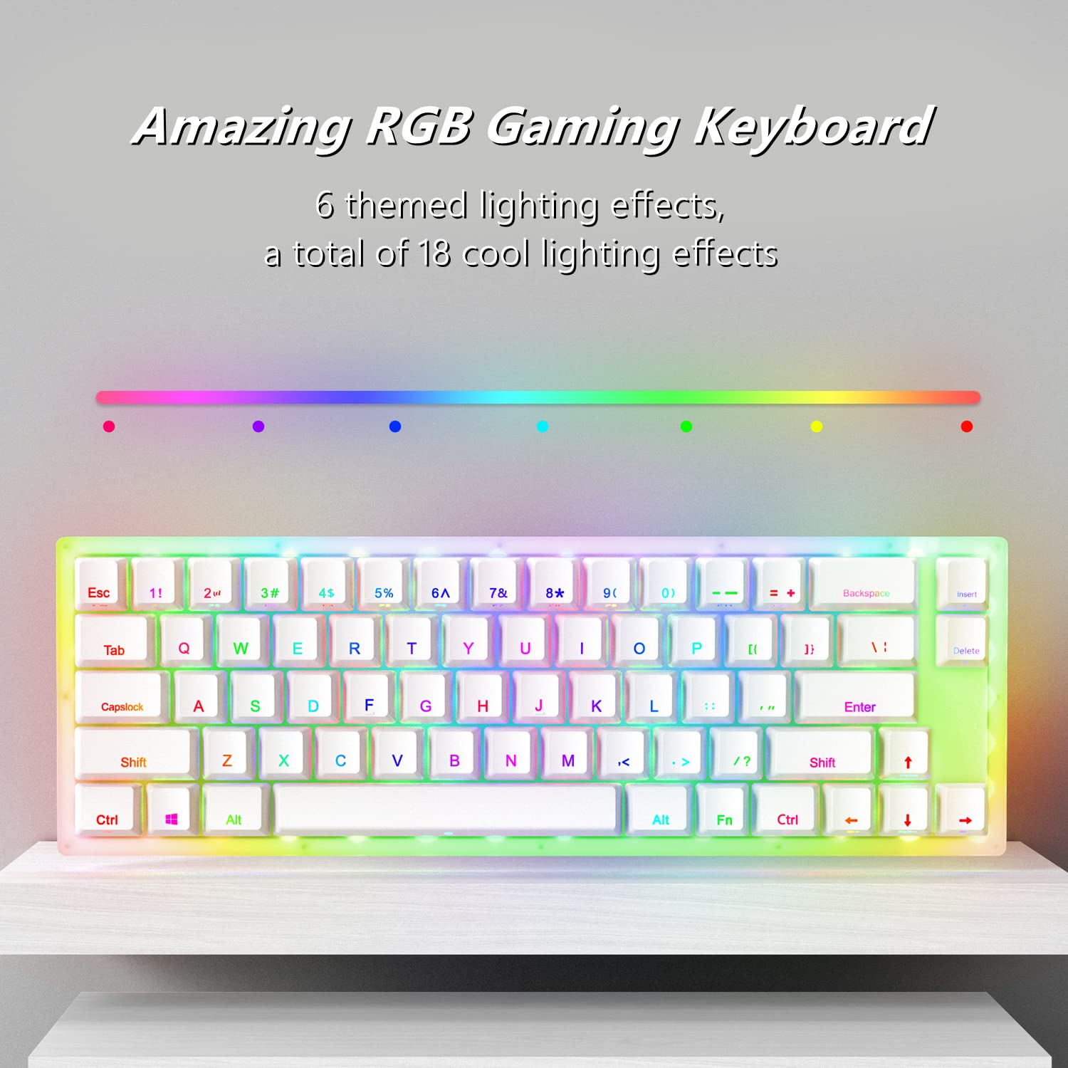 Womier K66 K87 Keys Hot Swap Mechanical Gaming Keyboard Tyce-c Wired Rgb Backlit Gateron Switch Crystalline Base For Pc Laptop. 