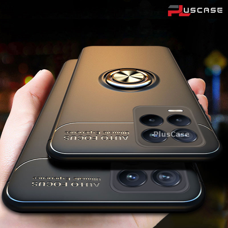 【3C VictoryEagle】for realme 8 4G soft silicone case shockproof metal ring matte back cover