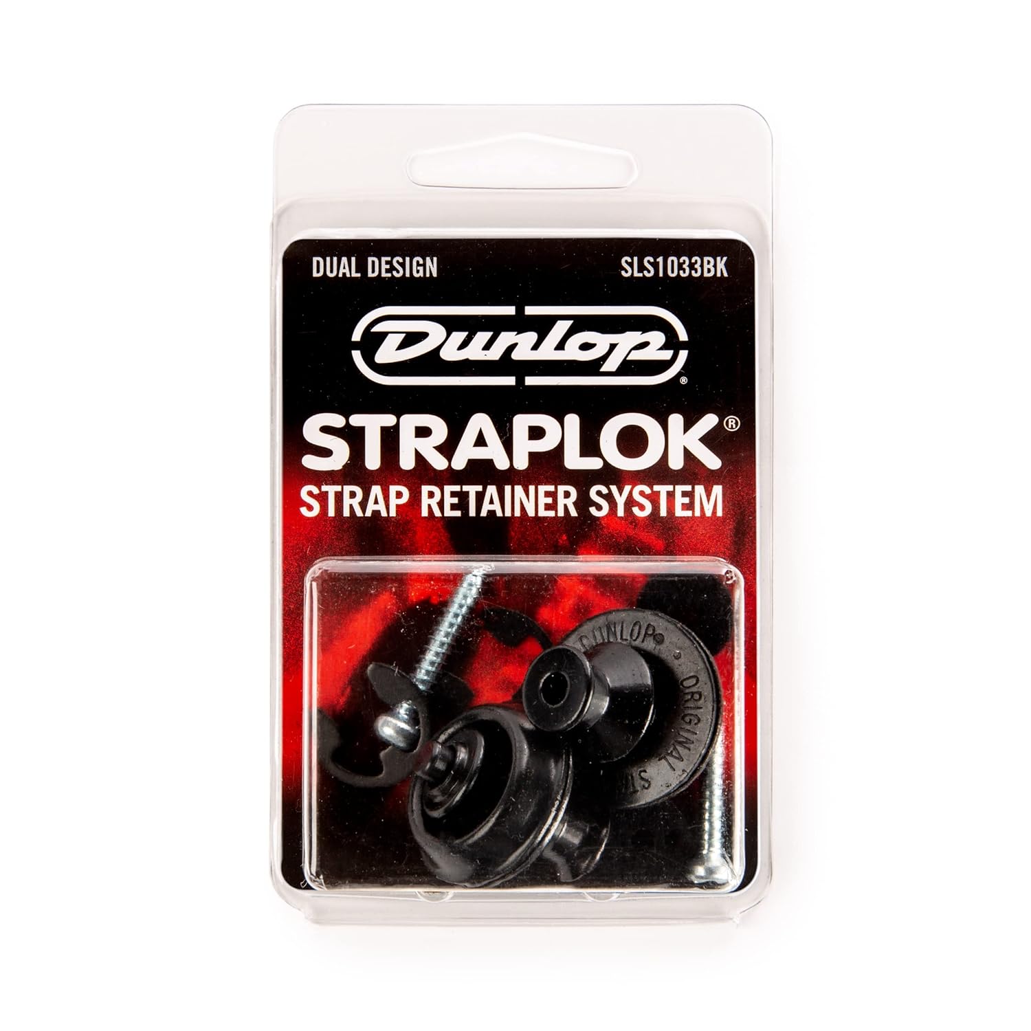 Dunlop SLS1033BK Straplok Dual Design Strap Retainer System, Black. 