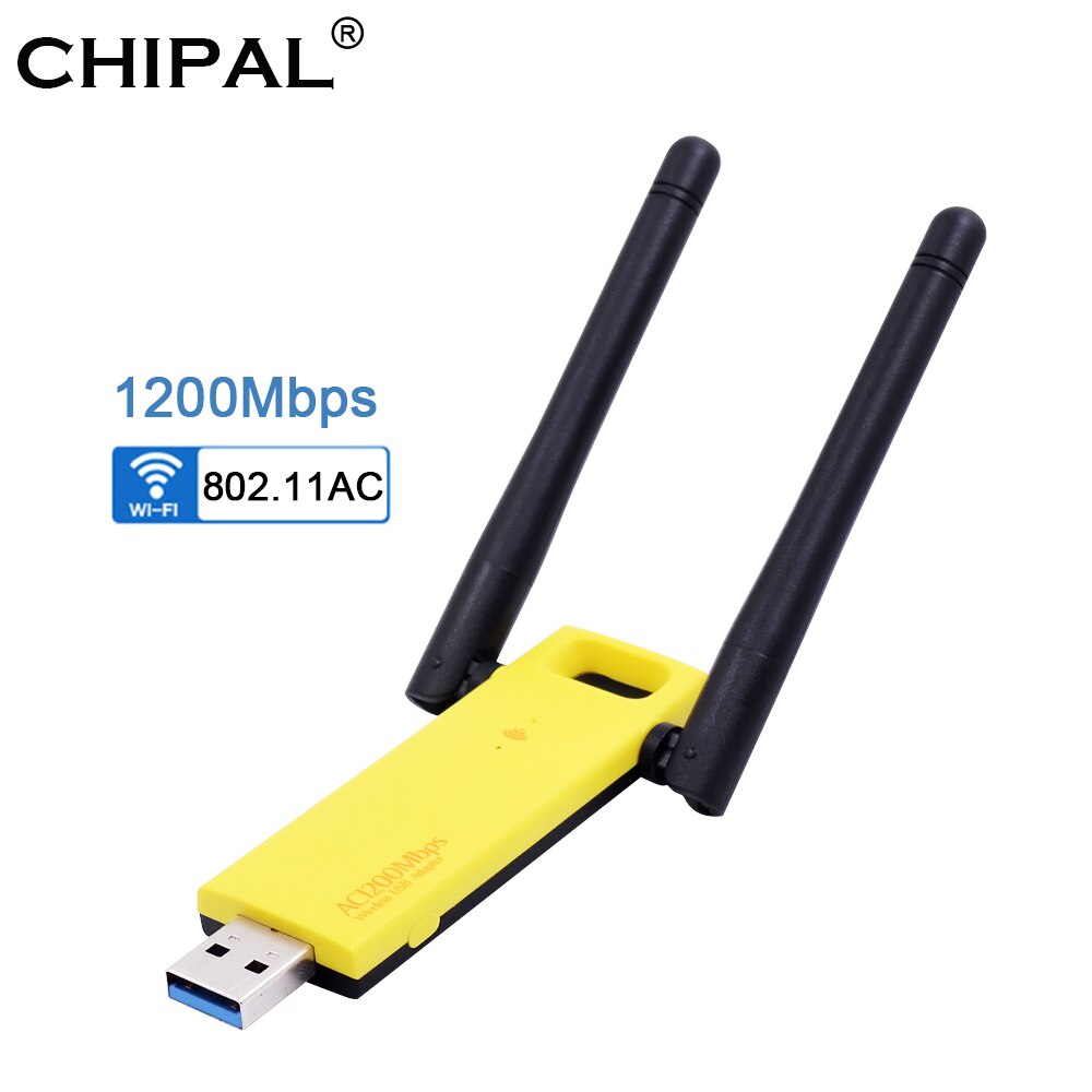 CHIPAL Dual Band 1200Mbps Wireless USB 3.0 Realtek RTL8812AU/BU Wifi Adapter 2.4G/5Ghz Network Card Dongle With Antennas for PC. 