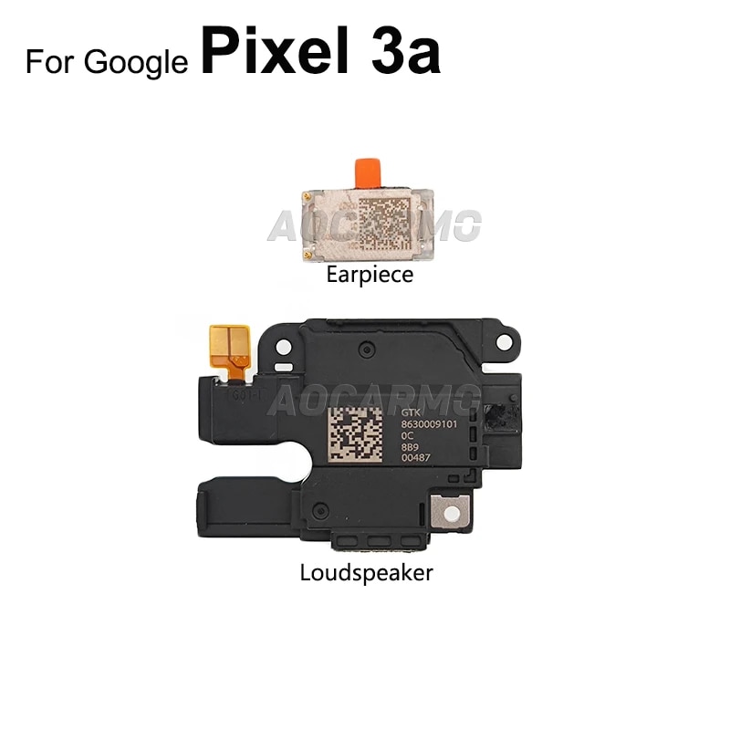 Aocarmo For Google Pixel 3A 3aXL XL Top Ear Speaker Earpiece + Bottom Loud Speaker Buzzer Ringer Flex Cable Replacement PartBasketball. 