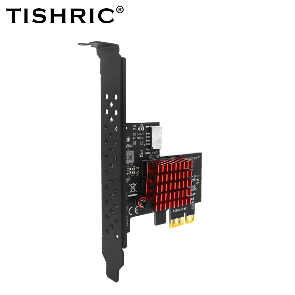 TISHRIC PCIE USB 1X to Type-E Expansion Card PCI E X1 X16 ASM3142 Add On Cards Support Windows 8 10 32/64Bit PCIE Type C Adapter. 