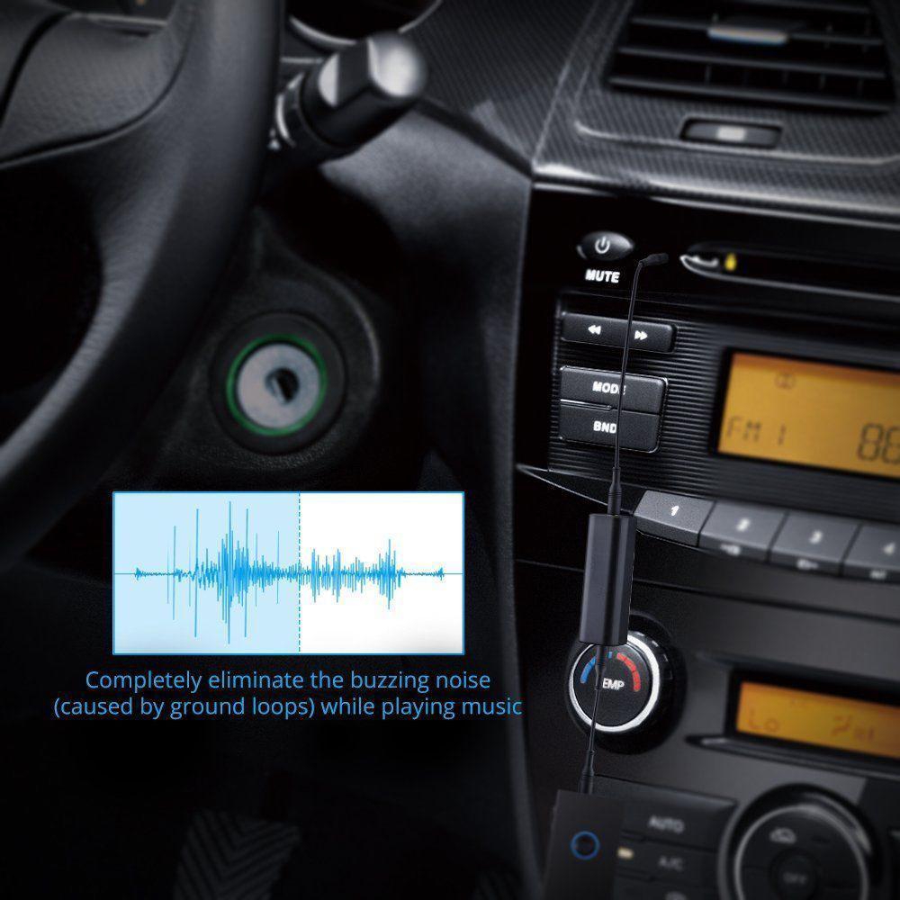 Ground Loop Noise Filter Isolator & 3.5mm Cable for Home Stereo Car Audio System. 