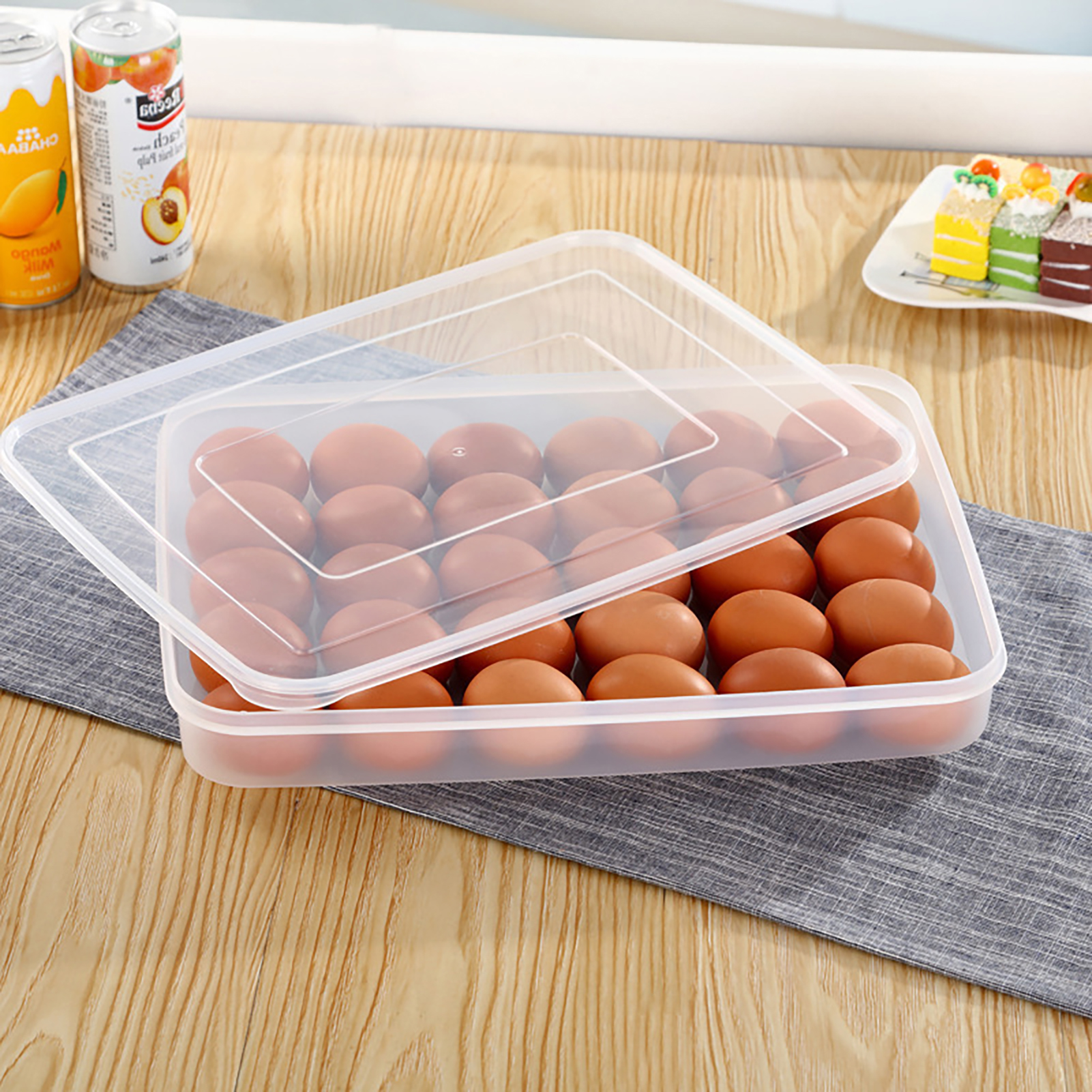HelloWorld Egg Tray Marginal Uplift Convenient Translucent Durable Egg Holder. 