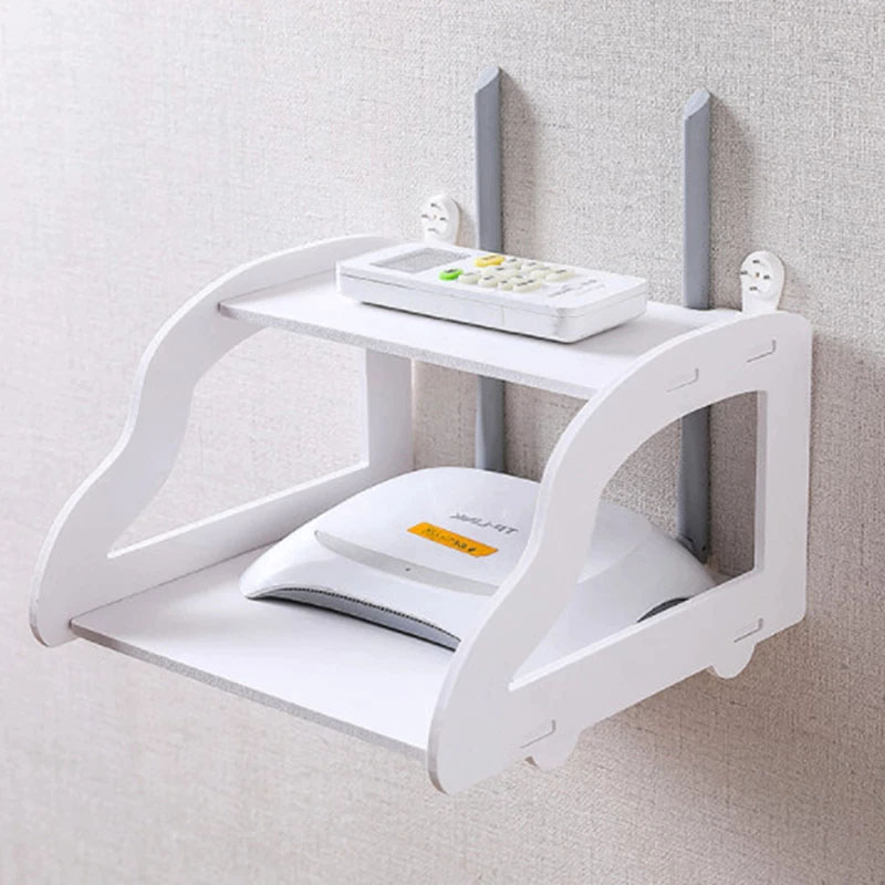 2 layer Wall Mount Wifi Router Storage Rack Wall Mount Wifi Router Storage Set-top Box