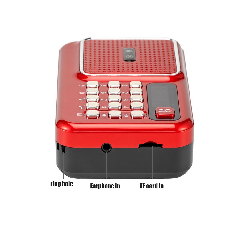Portable Bluetooth FM Radio Speaker Mini Handheld Digital USB TF MP3 Player Support 18650 Battery 3.5mm Headphone. 
