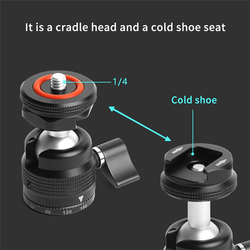 Metal Small Head Camera Tripod Replacement Parts Universal Ball Head Fill Light Bracket Mini Universal. 