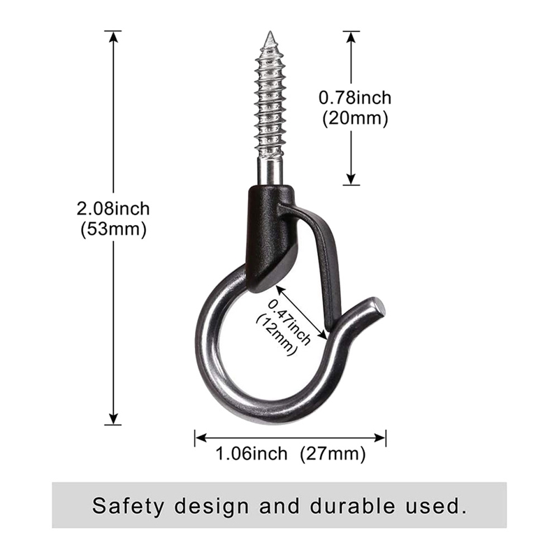 20PCS Q Hanger Hooks Heavy Duty Wall Ceiling Hooks with Safety Buckle. 