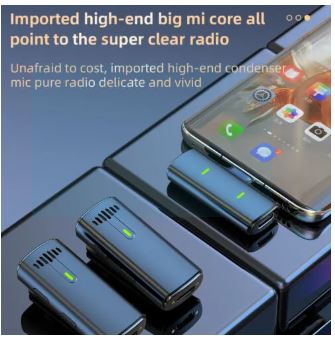 K10 Wireless Lavalier Microphone for iPhone iPad, iPhone Microphone Noise Canceling, Lapel Microphone with 2 Mini Microphones, Lav Mic for YouTube, Facebook and TikTok. 