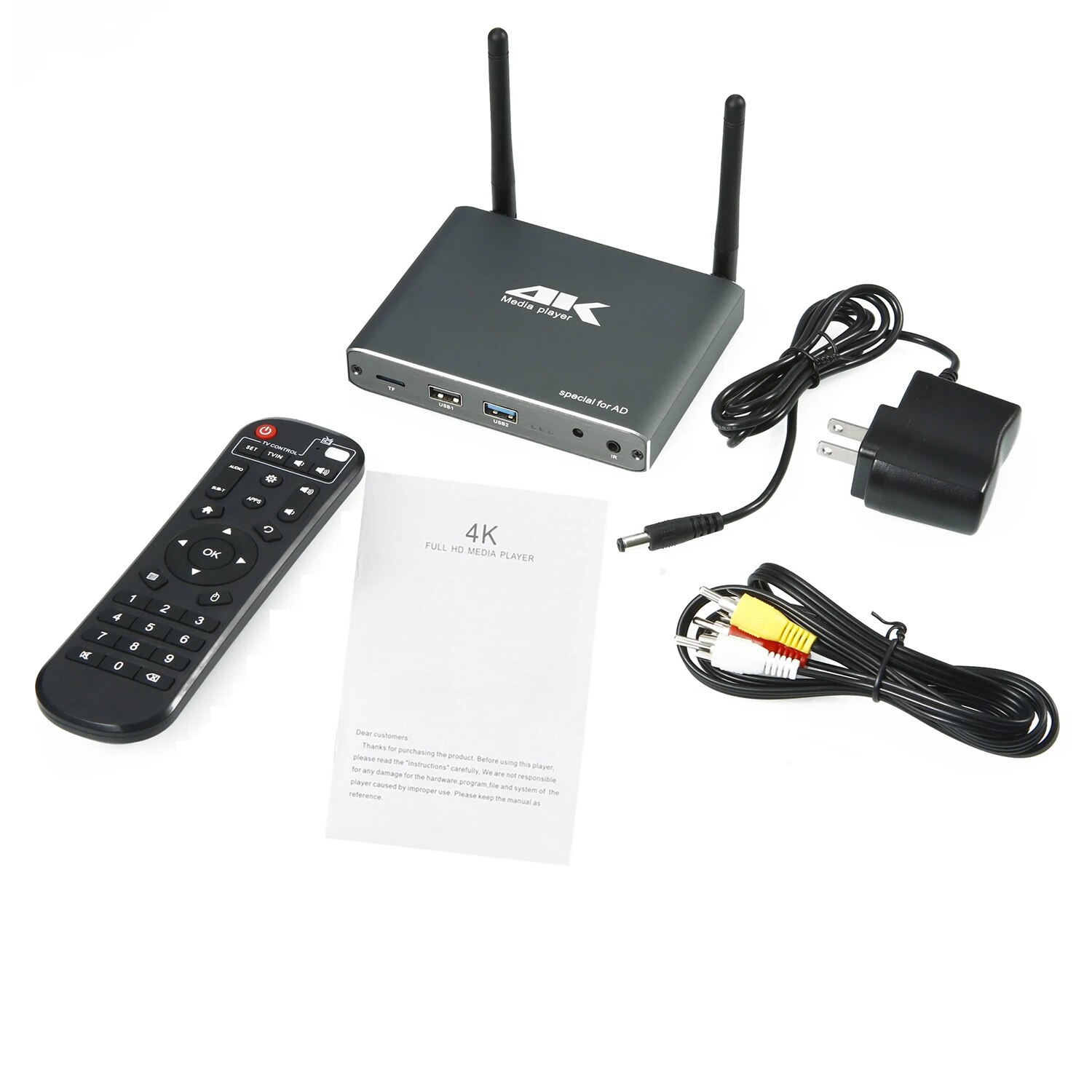 Autoplay Full HD 4K Media Player With Wifi TF Card USB Disk HDD External Multi-Media Video Advertising AD Player Wireless TV Box. 