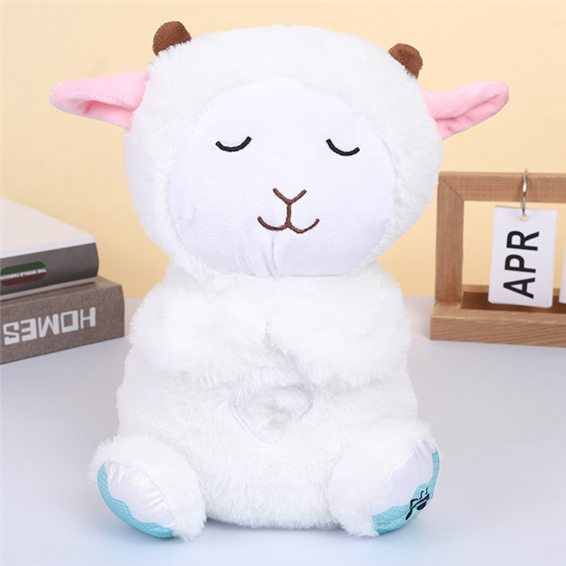 BreathingSleep and Playmate Musical Stuffed Baby Plush Toy with Light Sound Newborn Sensory Comfortable Easy Install -A. 