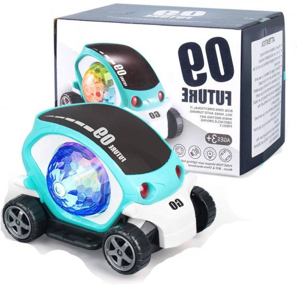 pikaboo future car toy future car for kids with lighting and sound 360 degree rotating - battery operated- Multi color. 