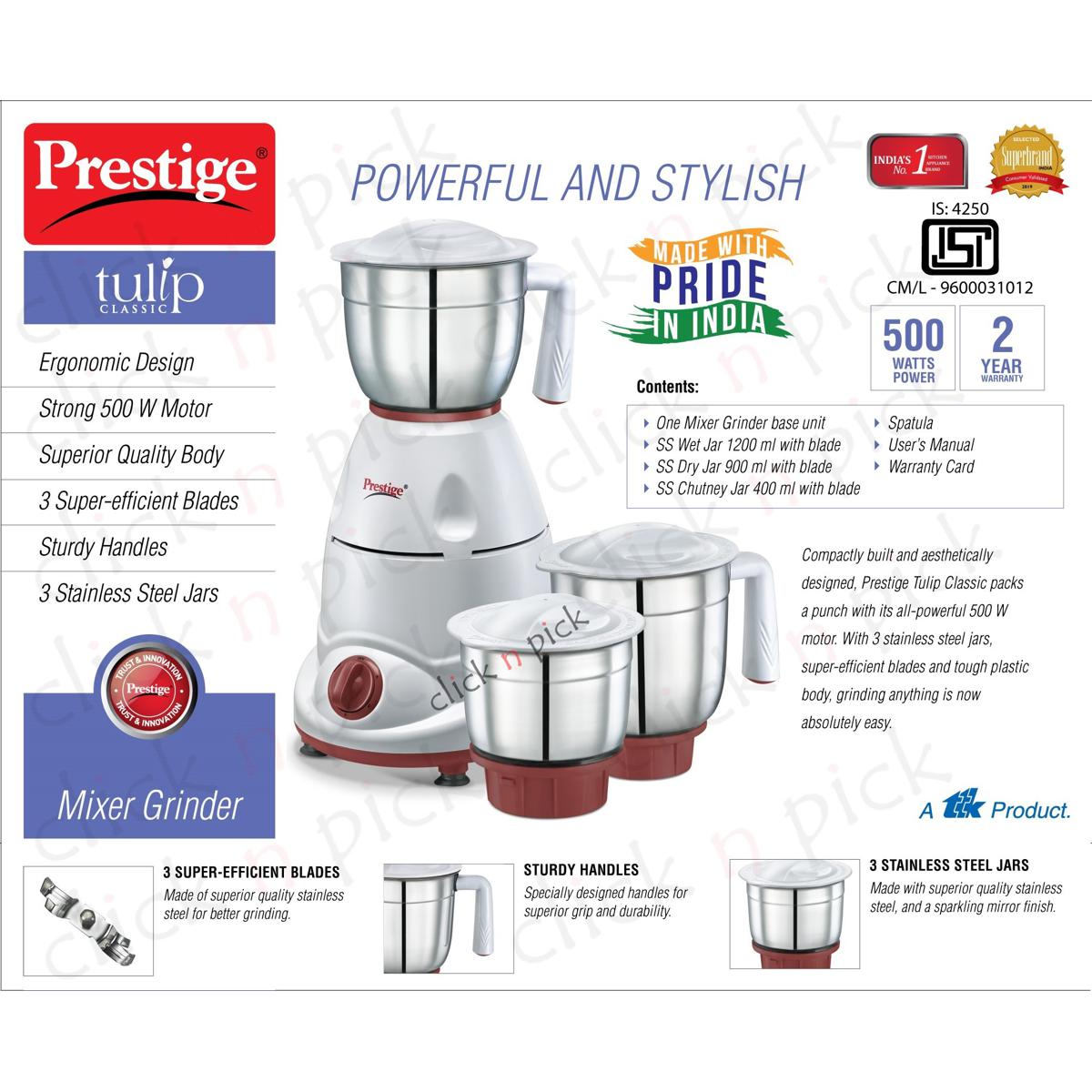 Prestige tulip on sale mixer grinder