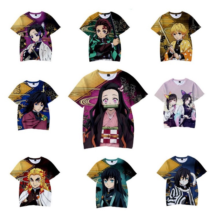 Anime Demon Slayer 3D Print T Shirt Kimetsu No Yaiba Summer Adult Top Kamado Tanjiro Nezuko Japanese Cartoon T-shirt