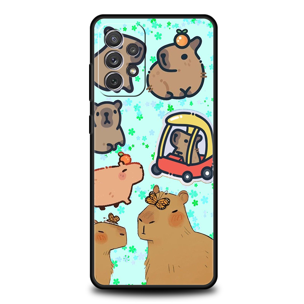 Cartoon Capybara Phone Case for Samsung Galaxy A15 A14 A25 A54 A34 A51 A71 A72 A73 A32 A52 A52S A11 A21S A31 A41 5G Soft Shell. 