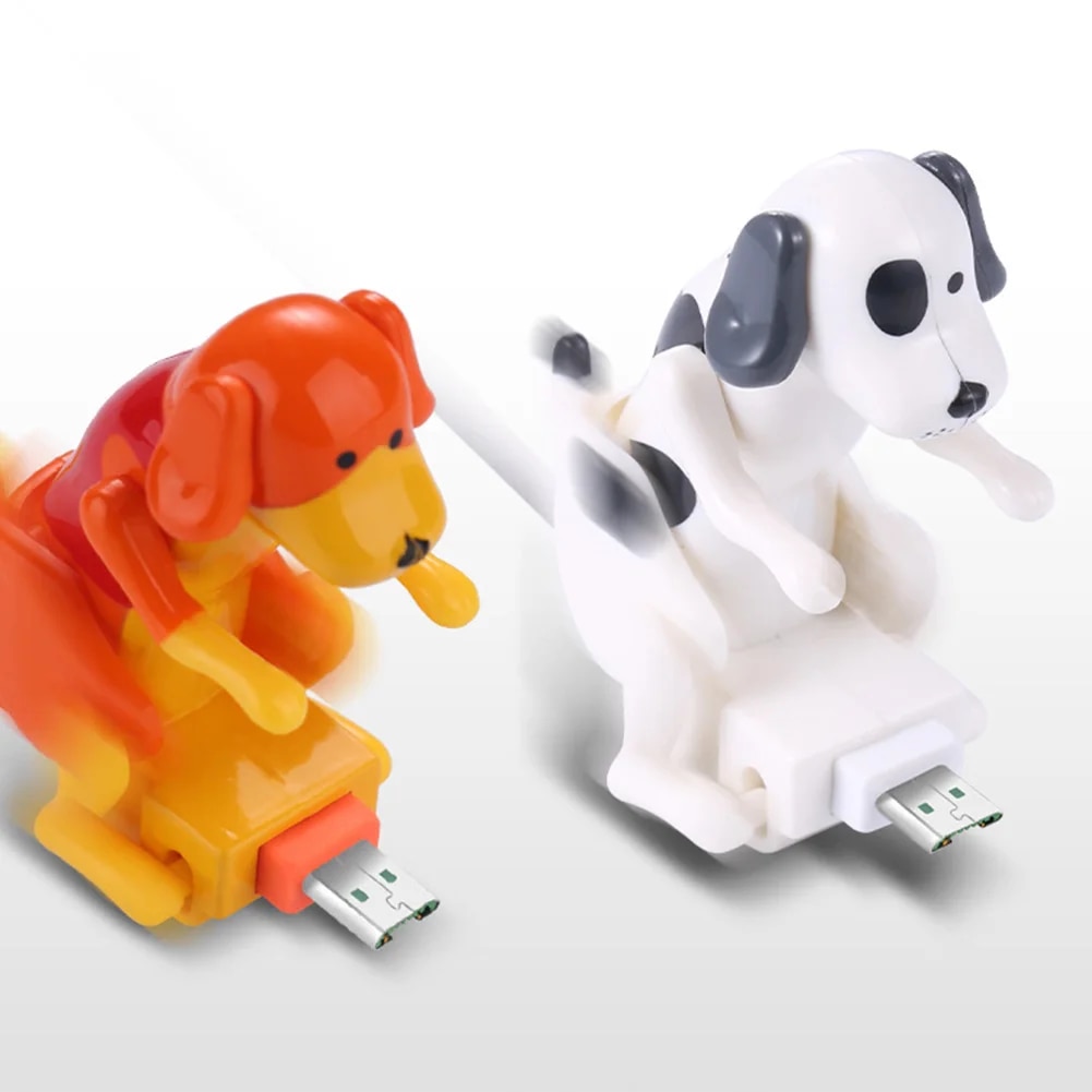 Funny Humping Dog Fast Charger Cable Micro USB Charging Data Cable For iPhone IOS/Android Mobile Phone Charging Line Prank Gifts